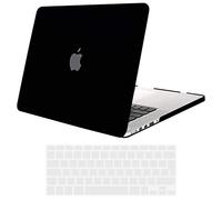 TECOOL Cover compatibile con MacBook Pro 13 Pollici Retina 2015 2014 2013 fine 2012 (A1502 A1425), Custodia Rigida Protettiva Sottile in Plastica e Copritastiera UE, Nero