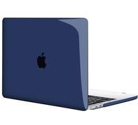 TECOOL Cover compatibile con MacBook Pro 15 Pollici 2019 2018 2017 2016 (A1990 A1707) con Touch Bar, Custodia Rigida Protettiva Sottile in Plastica Superficie Liscia, Cristallo Blu Navy