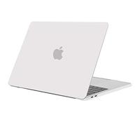 TECOOL Cover compatibile con MacBook Pro 15 Pollici 2019 2018 2017 2016 (A1990 A1707) con Touch Bar, Custodia Rigida Protettiva Sottile in Plastica Superficie Opaca, Bianco Traslucido