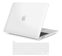 TECOOL Cover compatibile con MacBook Pro 16 Pollici 2020 2019 (A2141) con Touch Bar, Custodia Rigida Protettiva Sottile in Plastica e Copritastiera UE, Bianco Traslucido