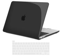 TECOOL Cover compatibile con MacBook Pro 16 Pollici 2020 2019 (A2141) con Touch Bar, Custodia Rigida Protettiva Sottile in Plastica e Copritastiera UE, Cristallo Nero