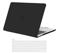 TECOOL Cover compatibile con MacBook Pro 16 Pollici 2020 2019 (A2141) con Touch Bar, Custodia Rigida Protettiva Sottile in Plastica e Copritastiera UE, Nero