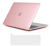 TECOOL Cover compatibile con MacBook Pro 16 Pollici 2020 2019 (A2141) con Touch Bar, Custodia Rigida Protettiva Sottile in Plastica e Copritastiera UE, Cristallo Fucsia