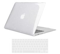 TECOOL Cover compatibile con vecchio MacBook Air 13 Pollici 2017-2010 (A1466 1369), Custodia Rigida Protettiva Sottile in Plastica Superficie Lucida e Copritastiera UE, Glitter