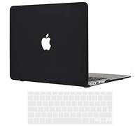 TECOOL Cover compatibile con vecchio MacBook Air 13 Pollici 2017-2010 (A1466 1369), Custodia Rigida Protettiva Sottile in Plastica Superficie Opaca e Copritastiera UE, Nero
