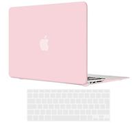 TECOOL Cover compatibile con vecchio MacBook Air 13 Pollici 2017-2010 (A1466 1369), Custodia Rigida Protettiva Sottile in Plastica Superficie Opaca e Copritastiera UE, Rosa
