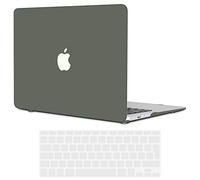 TECOOL Cover compatibile con vecchio MacBook Air 13 Pollici 2017-2010 (A1466 1369), Custodia Rigida Protettiva Sottile in Plastica Superficie Opaca e Copritastiera UE, Verde Militare