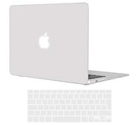 TECOOL Cover compatibile con vecchio MacBook Air 13 Pollici 2017-2010 (A1466 1369), Custodia Rigida Protettiva Sottile in Plastica Superficie Opaca e Copritastiera UE, Blanco Escarcha