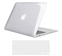 TECOOL Cover compatibile con vecchio MacBook Air 13 Pollici 2017-2010 (A1466 1369), Custodia Rigida Protettiva Sottile in Plastica e Copritastiera UE, Superficie Lucida Trasparente