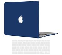 TECOOL Cover compatibile con vecchio MacBook Air 13 Pollici 2017-2010 (A1466 1369), Custodia Rigida Protettiva Sottile in Plastica Superficie Opaca e Copritastiera UE, Blu Navy
