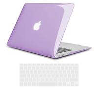 TECOOL Cover compatibile con vecchio MacBook Air 13 Pollici 2017-2010 (A1466 1369), Custodia Rigida Protettiva Sottile in Plastica Superficie Lucida e Copritastiera UE, Cristallo Lilla