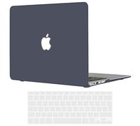 TECOOL Cover compatibile con vecchio MacBook Air 13 Pollici 2017-2010 (A1466 1369), Custodia Rigida Protettiva Sottile in Plastica Superficie Opaca e Copritastiera UE, Grigio-Nero