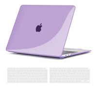 TECOOL Cover MacBook Air 13 Pollici Retina M1 2020 2019 2018 A2337 A2179 A1932 Touch ID, Case Custodia Rigida Plastica Ultrasottile e Copritastiera Layout Italiano in Silicone, Viola cristallo