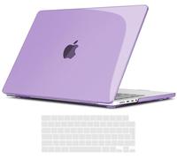 TECOOL Cover MacBook PRO 14 Pollici 2023 2021 A2992 A2918 A2779 A2442 con Chip M3 M2 M1 Pro/Max, Case Custodia Rigida Plastica e Copritastiera Layout Italiano in Silicone, Viola cristallo