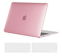TECOOL Cover per MacBook Air M1 (A2337) e MacBook Air 13 Pollici Retina 2020 2019 2018 (A2179 A1932), Custodia Rigida Protettiva Sottile in Plastica e Copritastiera UE, Cristallo Fucsia