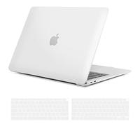 TECOOL Cover per MacBook Air M1 (A2337) e MacBook Air 13 Pollici Retina 2020 2019 2018 (A2179 A1932), Custodia Rigida Protettiva Sottile in Plastica e Copritastiera UE, Traslucido