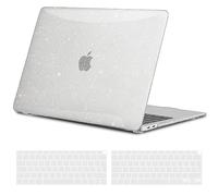 TECOOL Cover per MacBook Air M1 (A2337) e MacBook Air 13 Pollici Retina 2020 2019 2018 (A2179 A1932), Custodia Rigida Protettiva Sottile in Plastica e Copritastiera UE, Glitter