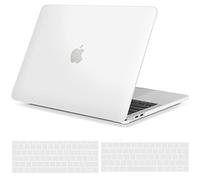 TECOOL Cover per MacBook Pro 13 Pollici 2016-2022 (M2 M1 A2338/A2289/A2251/A2159/A1989/A1706) con Touch Bar, Custodia Rigida Protettiva Sottile in Plastica e Copritastiera UE, Traslucido