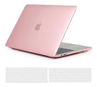 TECOOL Cover per MacBook Pro 13 Pollici 2016-2022 (M2 M1 A2338/A2289/A2251/A2159/A1989/A1706) con Touch Bar, Custodia Rigida Protettiva Sottile in Plastica e Copritastiera UE, Cristallo Fucsia