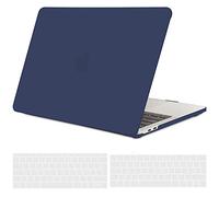 TECOOL Cover per MacBook Pro 13 Pollici 2016-2022 (M2 M1 A2338/A2289/A2251/A2159/A1989/A1706) con Touch Bar, Custodia Rigida Protettiva Sottile in Plastica e Copritastiera UE, Blu Navy