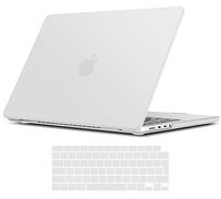 TECOOL Cover per MacBook Pro 16 Pollici M5 M4 M3 M2 M1 Pro Max 2021-2026, Custodia Rigida Protettiva Sottile in Plastica e Copritastiera UE, Traslucido