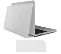 TECOOL Cover Smerigliato per MacBook Air 15 Pollici M4 M3 M2 2023 2024 2025 (A3241 A3114 A2941), Custodia Rigida Protettiva Ultrasottile in Plastica e Copritastiera UE, Trasparente Opaco