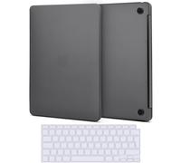 TECOOL Cover Smerigliato per MacBook Air M1 (A2337) e MacBook Air 13 Retina 2020 2019 2018 (A2179 A1932), Custodia Rigida Protettiva Ultrasottile in Plastica e Copritastiera UE, Grigio Siderale Opaco
