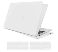 TECOOL Cover Smerigliato per MacBook Air M1 (A2337) e MacBook Air 13 Retina 2020 2019 2018 (A2179 A1932), Custodia Rigida Protettiva Ultrasottile in Plastica e Copritastiera UE, Trasparente Opaco