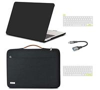 TECOOL Custodia Cover MacBook Pro 13 Pollici 2016-2022 A2338 M1/M2 A2289 A2251 A1706 A1989 A2159,Custodia Rigida in Plastica & Laptop Custodia Borsa & Tastiera Cover & Adattatore USB - Nero & Nero