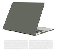 TECOOL Custodia MacBook Air 13 Pollici Retina M1 2020 2019 2018 A2337 A2179 A1932 con Touch ID, Case Cover Opaca Rigida Plastica Ultrasottile +Accessori Copritastiera Silicone, Verde Notte