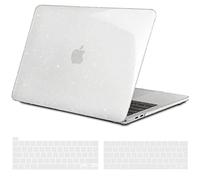 TECOOL Custodia MacBook PRO 13 Pollici 2022 2021 2020-2016 M2 M1 A2338/A2289/A2251/A2159/A1989/A1706, Case Cover Trasparente Rigida Plastica Ultrasottile +Copritastiera Silicone, Scintillante