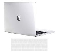 TECOOL Custodia MacBook PRO 15 Pollici 2019 2018 2017 2016 A1990 A1707 con Touch Bar, Case Cover Trasparente Rigida Plastica Ultrasottile +Accessori Copritastiera Silicone, Cristallo Chiara