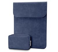 TECOOL Custodia PC Laptop Protettiva 12,3-13 Pollici Pelle, Custodia per 2022 MacBook Air/Pro 13 M2,2018-2020 MacBook Air 13 M1,2016-2020 MacBook Pro 13 M1,XPS 13,MateBook 13,Surface Pro-Blu Navy