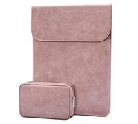 TECOOL Custodia PC Laptop Protettiva 12,3-13 Pollici Pelle, Custodia per 2022 MacBook Air/Pro 13 M2,2018-2020 MacBook Air 13 M1,2016-2020 MacBook Pro 13 M1,XPS 13,MateBook 13,Surface Pro-Retrò Rosa