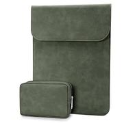 TECOOL Custodia per PC 12.3-13 Pollici Laptop, Custodia Portatili Pelle con Borsa Accessori per 2018-2020 MacBook Air/PRO 13 A2179/A1932/A2337/A2338/A2289/A2251, dell XPS 13, Surface PRO X, Verde