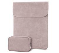 TECOOL Custodia per PC 13 Pollici Portatili Sleeve con Piccola Borsa in Ecopelle Custodia per 2018-2020 MacBook Air 13 A2179/A2337/A1932,MacBook PRO 13,dell XPS 13,Surface PRO X,MateBook 13, Rose