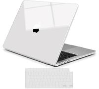 TECOOL Premium Cover Ultrasottile per MacBook Air M4 M3 M2 13,6 Pollici 2025 2024 2022 A3240 A3113 A2681, [Ultra Cristallo Trasparente] Custodia Rigida e Copritastiera UE in TPU