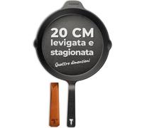 TECOR padella ghisa induzione 20 cm non levigata - Naturalmente antiaderente e universale per tutte le fonti di calore - Durevole e versatile per cuochi amatoriali e professionisti - Cast Iron Pan