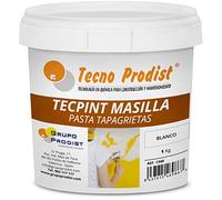 TECPINT Mastice da parete di Tecno Prodist - 1 kg (bianca) mastice di riempimento a parete - Pasta per riparare o coprire fessure - pronta all'uso - Qualità professionale