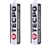 TECPO 2 x grasso universale multiuso 500 g EP2 grasso grasso grasso al litio grasso al litio universale utilizzabile a lungo termine, cuscinetto scorrevole resistente alle temperature e resistente
