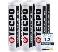TECPO 6 x grasso universale multiuso EP2 400 g cartuccia di grasso al litio, grasso universale, lubrificazione auto, impermeabile, grasso al litio KP2K-30