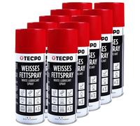 TECPO Grasso spray bianco, 10 x 400 ml, grasso lubrificante bianco Grease con elevato effetto strisciante, elevato carico di pressione per componenti mobili, protezione contro la corrosione e