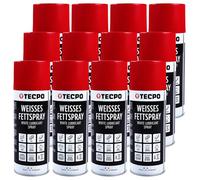 TECPO Grasso spray bianco, 12 x 400 ml, grasso lubrificante bianco Grease con elevato effetto strisciante, elevato carico di pressione per componenti mobili, protezione contro la corrosione e