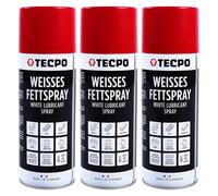 TECPO Grasso spray bianco, 3 x 400 ml, grasso lubrificante bianco Grease con elevato effetto strisciante, elevato carico di pressione per componenti mobili, protezione contro la corrosione e
