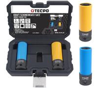 TECPO Kraft, set di chiavi a bussola in alluminio, 2 pezzi, 17 mm, 19 mm