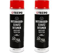 TECPO Protezione per sottoscocca bitume, 2 x 500 ml, colore nero, protezione contro pietrisco, ruggine, sostanze chimiche con effetto anti-rombo