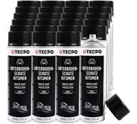 TECPO Protezione per sottoscocca bitume, 24 x 500 ml, colore nero, protezione contro pietrisco, ruggine, sostanze chimiche con effetto anti-rombo