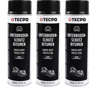 TECPO Protezione per sottoscocca bitume, 3 x 500 ml, colore nero, protezione contro pietrisco, ruggine, sostanze chimiche con effetto anti-rombo
