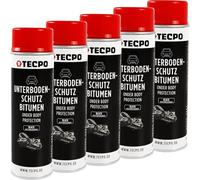 TECPO Protezione per sottoscocca bitume, 5 x 500 ml, colore nero, protezione contro pietrisco, ruggine, sostanze chimiche con effetto anti-rombo