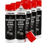 TECPO Protezione per sottoscocca bitume, 8 x 500 ml, colore nero, protezione contro pietrisco, ruggine, sostanze chimiche con effetto anti-rombo
